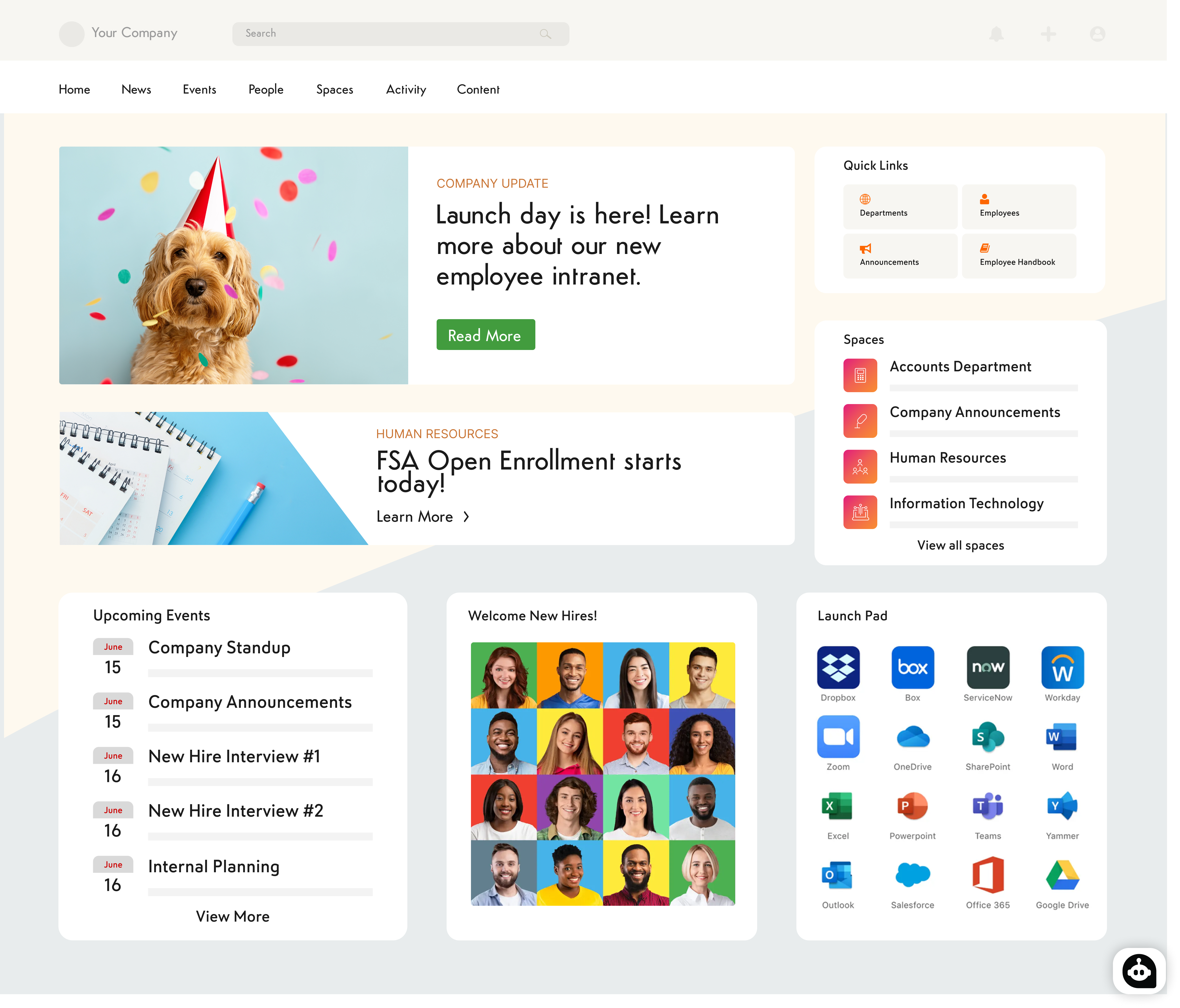 Axero Homepage
