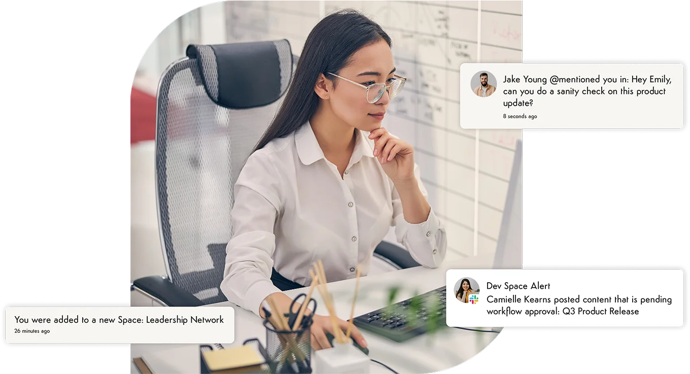 Axero Solutions intranet page showing news, updates, birthdays, and new employee introductions.