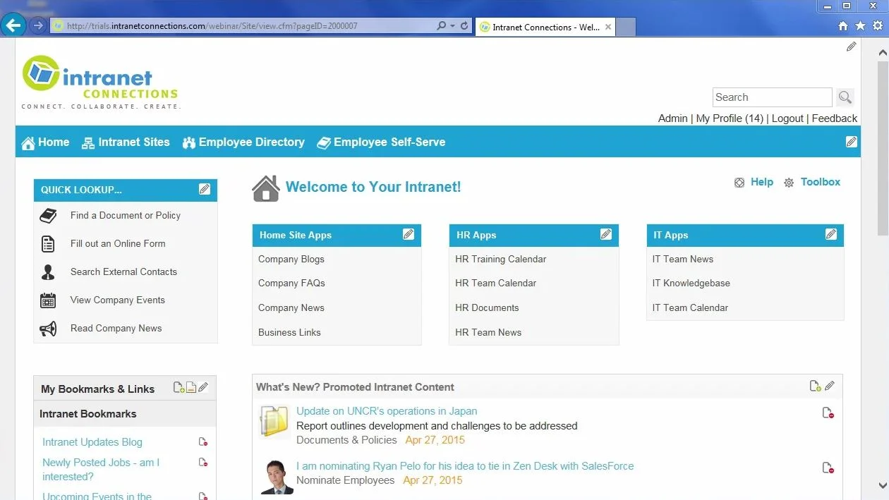 Top 12 HR intranet software