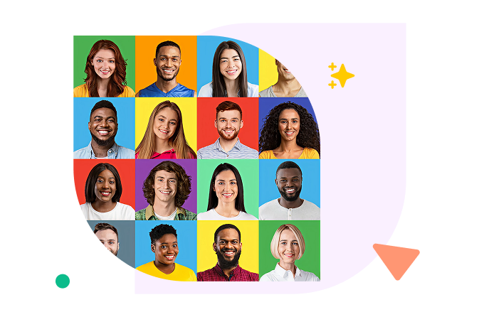 Smiling woman on headset using laptop, with icons for Outlook and Google Calendar.