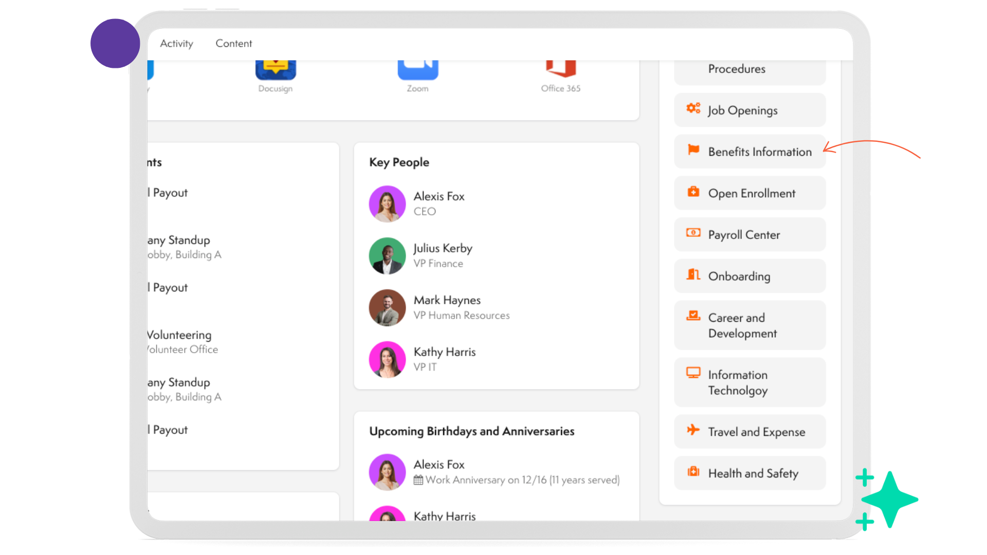 Important employee benefits, including health insurance, retirement plans, paid time off, and wellness programs."