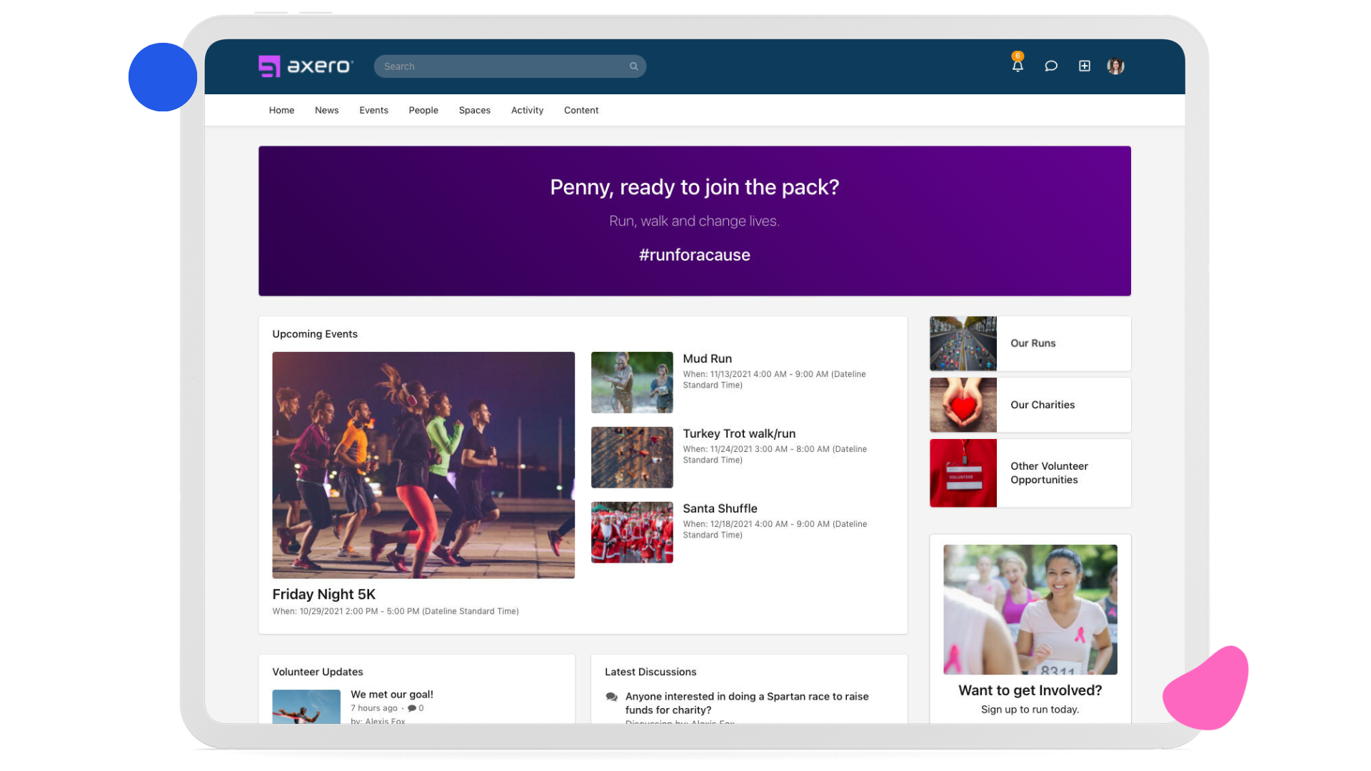 Company intranet with team collaboration spaces that help employees communicate, share content, and stay aligned.